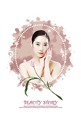 PSD 편집 편집이미지 여자 꽃잎 꽃 한명 사람 상반신 뷰티 여자만 여자한명만 이미지편집 식물 1 파일형식