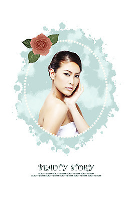 PSD 편집 편집이미지 여자 꽃잎 꽃 한명 사람 상반신 뷰티 장미 여자만 여자한명만 이미지편집 식물 1 파일형식