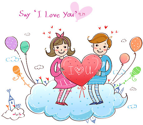 EPS 전신 구름 커플 여자 남자 프로포즈 일러스트 데이이벤트 사랑 미소 웃음 사람 앉기 이벤트 성인 두명 하트 풍선 성인만 국내일러스트 자연요소 모양 기념일 감정 관계 모션 표정 파일형식 벡터