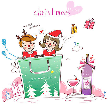 EPS 커플 여자 남자 크리스마스 와인잔 일러스트 데이이벤트 잔 선물 사랑 미소 웃음 사람 이벤트 상반신 성인 두명 선물상자 분장 쇼핑백 와인 루돌프 하트 샴페인 풍선 성인만 국내일러스트 모양 식기 기념일 감정 술잔 가방 관계 사슴 주류 표정 상자 파일형식 벡터