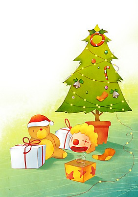 PSD 기념일 백그라운드 크리스마스 일러스트 양말 따뜻함 선물 사람없음 선물상자 크리스마스트리 곰인형 피에로 국내일러스트 인형 이벤트 상자 파일형식