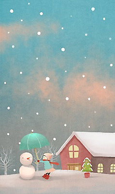 PSD 여자 기념일 백그라운드 크리스마스 겨울 일러스트 우산 눈사람 주택 따뜻함 한명 사람 크리스마스트리 눈 여자만 여자한명만 겨울배경 국내일러스트 자연요소 1 계절 날씨 이벤트 건물 파일형식