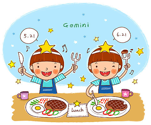 EPS 캐릭터 별 어린이 포크 일러스트 탁자 미소 웃음 사람 소년 상반신 두명 컵 식사 별자리 나이프 돈가스 별자리캐릭터 형제 점심 쌍둥이자리 남자만 어린이만 일러캐릭터 자연요소 식기 남자 가구 가족 표정 칼 커틀릿 파일형식 벡터