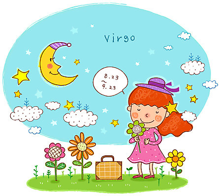 EPS 전신 식물 구름 캐릭터 여자 꽃 별 가방 일러스트 한명 서기 미소 웃음 사람 별자리 달 별자리캐릭터 처녀자리 반달 여자만 여자한명만 일러캐릭터 자연요소 1 잡화 모션 표정 파일형식 벡터