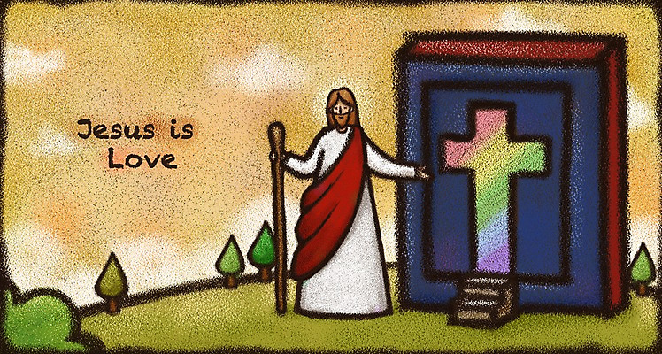 전신 PSD 구름 기독교 종교 십자가 일러스트 지팡이 사랑 한명 서기 성경 예수 국내일러스트 자연요소 1 감정 종교용품 모션 사람 신_종교 파일형식