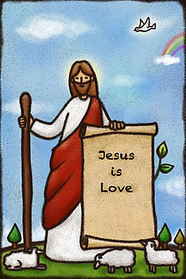 전신 PSD 나무 동물 기독교 종교 일러스트 조류 지팡이 사랑 한명 서기 양 예수 두루마리 국내일러스트 식물 1 감정 포유류 모션 사람 신_종교 파일형식