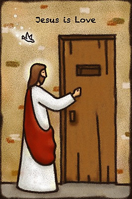 전신 PSD 동물 한마리 기독교 종교 일러스트 조류 사랑 한명 서기 문 예수 노크 국내일러스트 1 감정 모션 사람 신_종교 파일형식