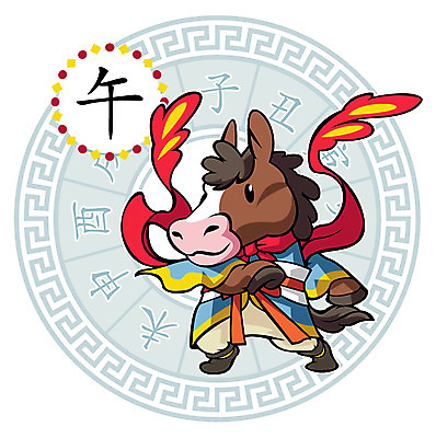 EPS 동물 캐릭터 동물캐릭터 일러스트 새해 사람없음 십이지신 말_동물 십이지신캐릭터 말띠 일러캐릭터 포유류 파일형식 벡터