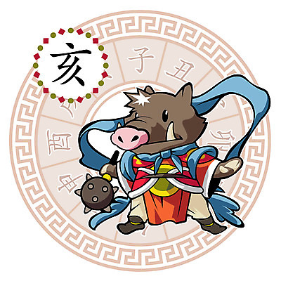 EPS 동물 캐릭터 동물캐릭터 일러스트 새해 사람없음 십이지신 돼지띠 돼지 십이지신캐릭터 돼지캐릭터 일러캐릭터 포유류 파일형식 벡터