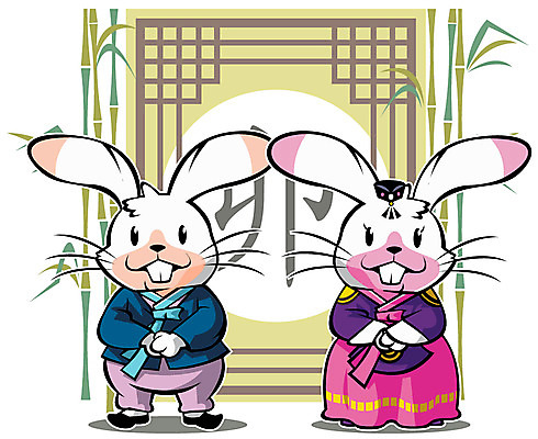 EPS 동물 캐릭터 동물캐릭터 일러스트 전통캐릭터 새해 미소 웃음 사람없음 새해인사 십이지신 토끼띠 토끼 인사 전통의상 한복 대나무 토끼캐릭터 십이지신캐릭터 일러캐릭터 나무 한국전통 전통 포유류 표정 반려동물 예절 파일형식 벡터