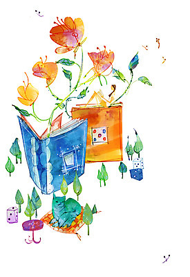 PSD 나무 동물 한마리 여자 꽃 백그라운드 일러스트 상상 한명 사람 책 반려동물 판타지 독서 고양이 주사위 여자만 여자한명만 국내일러스트 식물 1 포유류 파일형식