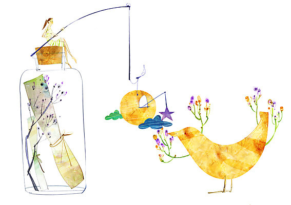 PSD 동물 한마리 여자 꽃 별 백그라운드 일러스트 상상 조류 낚시 유리병 한명 사람 판타지 낚싯대 편지 편지지 여자만 여자한명만 국내일러스트 자연요소 식물 1 레저 병_용기 낚시용품 파일형식