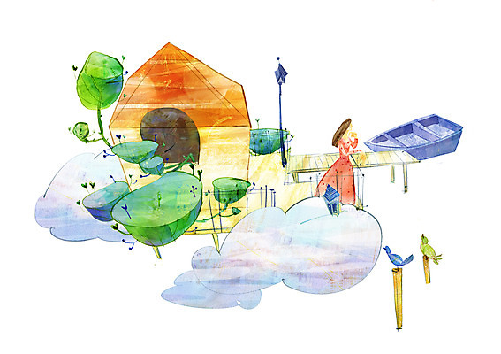 PSD 나무 여자 백그라운드 일러스트 상상 조류 주택 한명 사람 판타지 항구 산책 선박 여자만 여자한명만 국내일러스트 식물 동물 1 수상교통 교통시설 휴식 건물 파일형식