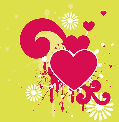 EPS 분홍색 백그라운드 일러스트 사람없음 연두색 하트 퓨전 팝아트 국내일러스트 모양 컬러 초록색 그림 파일형식 벡터