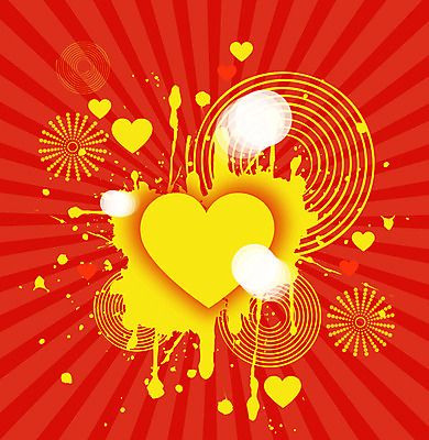 EPS 백그라운드 무늬 패턴 일러스트 사람없음 노란색 주황색 하트 퓨전 팝아트 국내일러스트 모양 컬러 그림 파일형식 벡터