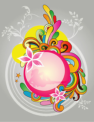 EPS 도형 꽃 줄기 백그라운드 잎 무늬 패턴 일러스트 사람없음 컬러풀 퓨전 팝아트 국내일러스트 식물 컬러 그림 파일형식 벡터