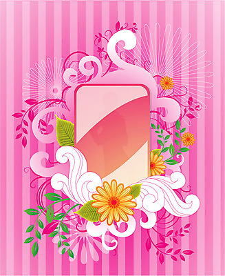 EPS 도형 꽃 줄기 분홍색 백그라운드 잎 무늬 패턴 일러스트 사람없음 퓨전 팝아트 국내일러스트 식물 컬러 그림 파일형식 벡터