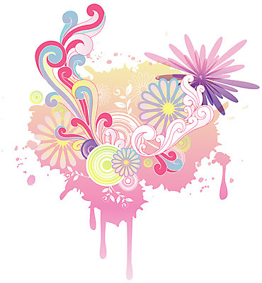 EPS 모양 도형 꽃 분홍색 백그라운드 잎 무늬 패턴 일러스트 사람없음 퓨전 팝아트 국내일러스트 식물 컬러 그림 파일형식 벡터