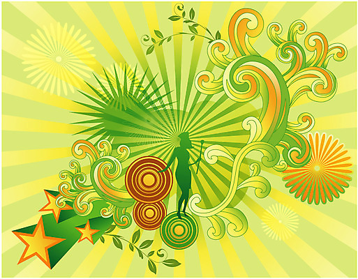 EPS 도형 문양 여자 꽃 실루엣 별 줄기 백그라운드 잎 무늬 패턴 일러스트 한명 퓨전 팝아트 여자만 여자한명만 국내일러스트 자연요소 식물 1 촬영기법 사람 그림 파일형식 벡터