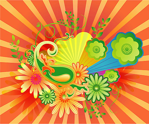 EPS 문양 꽃 백그라운드 무늬 패턴 일러스트 사람없음 컬러풀 퓨전 팝아트 국내일러스트 식물 컬러 그림 파일형식 벡터