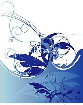 EPS 식물 문양 줄기 백그라운드 잎 무늬 일러스트 사람없음 파란색 퓨전 팝아트 국내일러스트 컬러 그림 파일형식 벡터