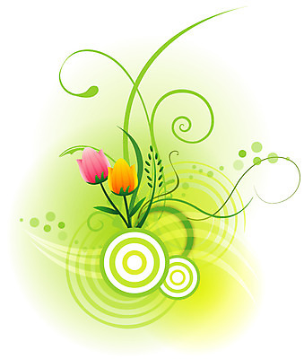 도형 꽃 백그라운드 잎 일러스트 사람없음 연두색 원형 퓨전 팝아트 국내일러스트 식물 초록색 그림