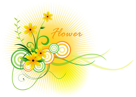 EPS 도형 꽃 백그라운드 잎 일러스트 사람없음 노란색 원형 퓨전 팝아트 국내일러스트 식물 컬러 그림 파일형식 벡터