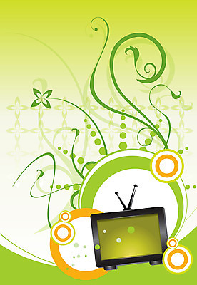 EPS 도형 꽃 백그라운드 잎 일러스트 나뭇잎 사람없음 연두색 텔레비전 원형 퓨전 팝아트 국내일러스트 식물 초록색 전자제품 그림 파일형식 벡터