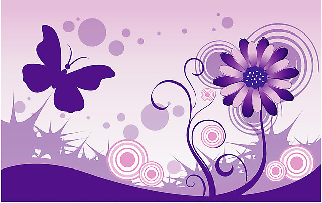 EPS 모양 꽃 나비 백그라운드 무늬 일러스트 사람없음 보라색 퓨전 팝아트 국내일러스트 식물 컬러 곤충 그림 파일형식 벡터