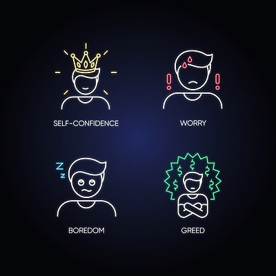 EPS 해외이미지 디자인 감정 선 백그라운드 일러스트 관계 스트레스 미술 그래픽 빛 세트 표현 최고 좌절 고독 수집 심볼 사인 긍정 윤곽 네온 충격 형광등 빛망울 나쁜 고립 반응 부정적 엘리먼트 우울증 효과 해외202009 해외일러스트 컨셉 문화예술 전등 질병 파일형식 벡터