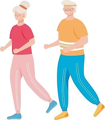 EPS 해외이미지 전신 무료이미지 커플 여자 할아버지 노년 남자 할머니 일러스트 건강 두명 운동복 조깅 운동 노부부 해외202009 해외202105 해외일러스트 부부 옷 관계 사람 성인 파일형식 벡터