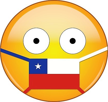 EPS 해외이미지 캐릭터 얼굴 스티커 일러스트 건강 마스크 사람없음 노란색 표현 바이러스 질병 무서움 심볼 감염 칠레 이모티콘 고립 전염병 칠레국기 코로나바이러스 해외202009 델타변이바이러스 해외일러스트 일러캐릭터 감정 컬러 의학 신체부위 남아메리카 국기 파일형식 벡터