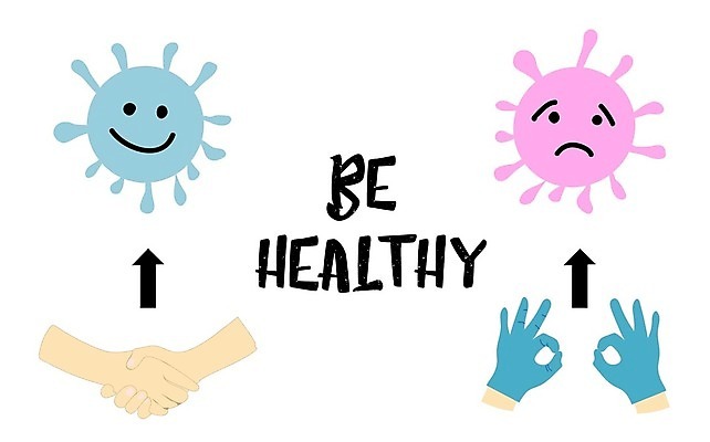 EPS 해외이미지 무료이미지 손 장갑 일러스트 악수 신체부위 바이러스 질병 예방 박테리아 위생관리 코로나바이러스 해외202009 해외202105 델타변이바이러스 해외일러스트 잡화 의학 관리 사람 손짓 파일형식 벡터