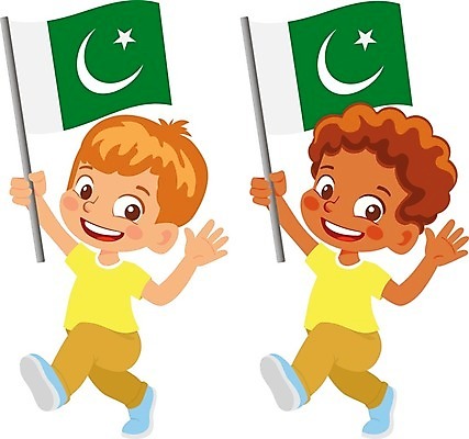 EPS 해외이미지 전신 무료이미지 캐릭터 남자 어린이 일러스트 들기 소년 두명 국기 파키스탄 소년만 해외202009 해외202105 해외일러스트 일러캐릭터 아시아 모션 사람 남자만 어린이만 파일형식 벡터