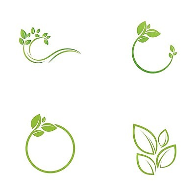 EPS 해외이미지 무료이미지 일러스트 나뭇잎 사람없음 초록색 원형 에코 해외202009 해외202105 해외일러스트 도형 컬러 잎 환경 파일형식 벡터