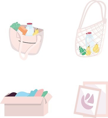 EPS 해외이미지 무료이미지 라이프스타일 액자 가방 일러스트 식재료 쇼핑 상자 오브젝트 해외202009 네트백 해외일러스트 잡화 생활 파일형식 벡터 무료콘텐츠