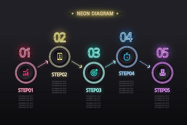 일러스트 사람없음 그래픽 세트 컬러풀 인포그래픽 원형 심플 네온 국내일러스트 AI파일 도형 컬러 파일형식 벡터