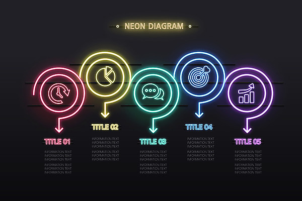 화살표 일러스트 사람없음 그래픽 세트 컬러풀 인포그래픽 원형 심플 네온 국내일러스트 AI파일 도형 컬러 파일형식 벡터