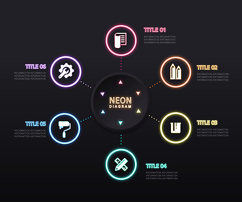 일러스트 사람없음 그래픽 세트 컬러풀 인포그래픽 원형 심플 네온 국내일러스트 AI파일 도형 컬러 파일형식 벡터
