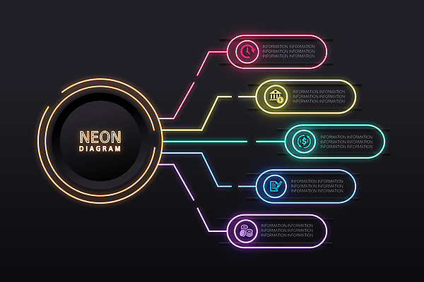 일러스트 사람없음 그래픽 세트 컬러풀 인포그래픽 원형 심플 네온 국내일러스트 AI파일 도형 컬러 파일형식 벡터