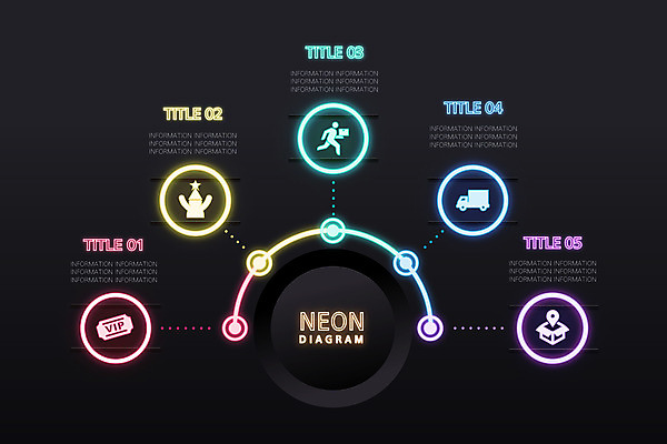 일러스트 사람없음 그래픽 세트 컬러풀 인포그래픽 원형 심플 네온 국내일러스트 AI파일 도형 컬러 파일형식 벡터