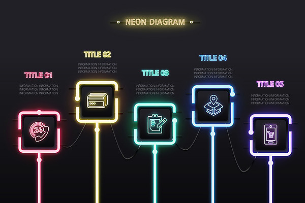 일러스트 사람없음 그래픽 세트 컬러풀 인포그래픽 심플 네온 국내일러스트 AI파일 컬러 파일형식 벡터