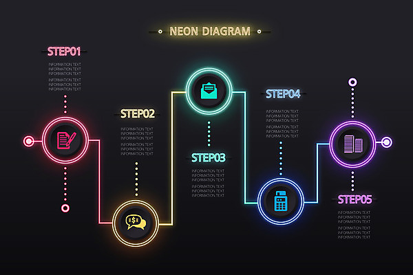 일러스트 사람없음 그래픽 세트 컬러풀 인포그래픽 원형 심플 네온 국내일러스트 AI파일 도형 컬러 파일형식 벡터