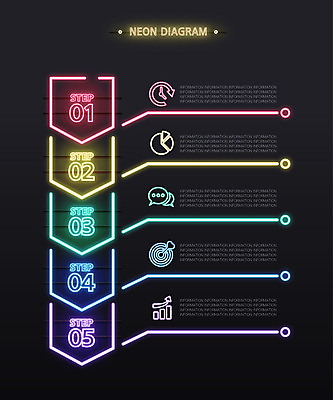 일러스트 사람없음 그래픽 세트 컬러풀 인포그래픽 심플 네온 국내일러스트 AI파일 컬러 파일형식 벡터