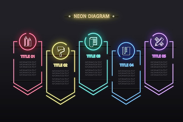 일러스트 사람없음 그래픽 세트 컬러풀 인포그래픽 심플 네온 국내일러스트 AI파일 컬러 파일형식 벡터