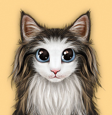 PSD 동물 한마리 일러스트 사람없음 반려동물 노란색 귀여움 고양이 눈동자 반려 증명사진 노르웨이숲고양이 반려묘 국내일러스트 1 컬러 컨셉 포유류 눈_신체부위 파일형식