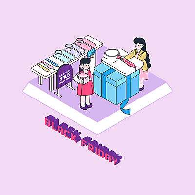 전신 PSD 여자 리본 셔츠 일러스트 탁자 넥타이 선물 두명 파란색 세일 보라색 아이소메트릭 입간판 여자만 블랙프라이데이 국내일러스트 잡화 컬러 가구 상의 데이이벤트 간판 사람 파일형식