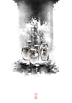 PSD 나무 설경 일러스트 캘리그라피 붓터치 돌담 풍경 사람없음 돌_바위 나뭇가지 눈 항아리 절기 동양화 번짐 산수화 입동 국내일러스트 자연요소 식물 계절 겨울 날씨 미술 담장 도자기 파일형식 효과