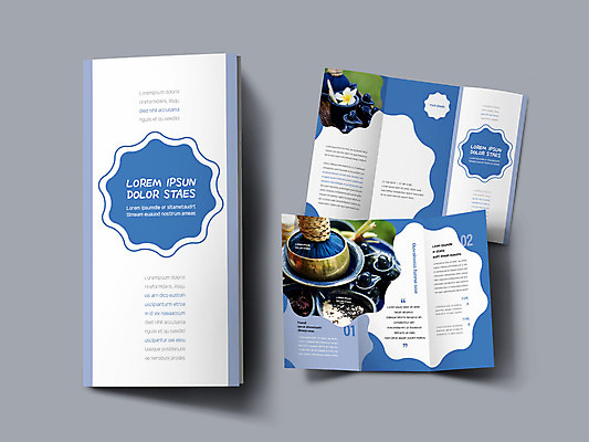 템플릿 표지디자인 표지 꽃 ZIP 내지 리플렛 3단접지 팜플렛 사람없음 파란색 마사지 피부 인디자인 INDD 이미지템플릿 식물 컬러 신체부위 파일형식