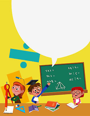 여자 교육 남자 어린이라이프 어린이 일러스트 학교 교재 프레임 상반신 책 세명 파란색 칠판 수학 교과서 수학교육 학습지 에듀 에듀케이션 프레임일러스트 어린이만 스쿨팩 국내일러스트 AI파일 라이프스타일 컬러 교과목 사람 파일형식 벡터